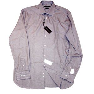 JOHN VARVATOS LUXE USA HERRINGBONE COTTON SHIRT BERBER ( 16.5 )